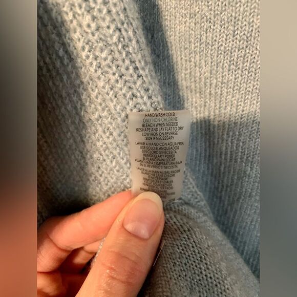 Calvin Klein Light Blue Cowl Neck Tunic Length Oversized Sweater Size Small - Picture 11 of 11